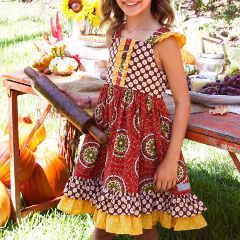 NWT Eleanor Rose Give Thanks Meredith Dress Girls Size 5-6 Whimsical Twirly